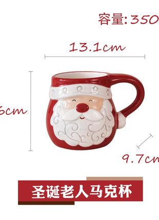 2025 Nuovo set di posate in ceramica dipinta a mano di Natale Piatto da bistecca di Natale carino Piatto piatto colorato sottosmalto in rilievo - riparo82