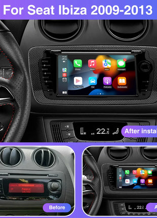 2 Din Car Radio for Seat Ibiza 2009-2013 Audio Multimedia Player CarPlay Android Auto GPS Bluetooth WIFI FM RDS Autoradio - Riparo82