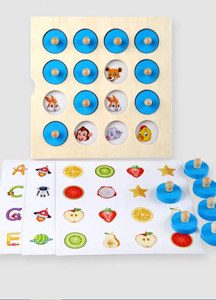 Gioco di scacchi di memoria Montessori 3D puzzle di legno bordo logica giocattolo interazione apprendimento precoce giocattoli educativi per bambini bambini mini - riparo82