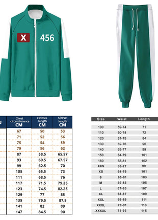 Calamari Gioco Costume Cosplay Giocatore Numero 001 230 333 456 Tuta Abiti Abiti da festa Costume da giocatore per adulti