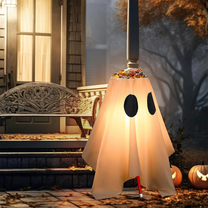 Halloween Decoration - Ghost/Candy Bowl Stand Lighting Large Witch Ghost/ Pot Trick Or Treat/ Candy Lighting Candy Stand Bucket