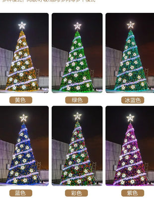 Grande albero di Natale illuminato per esterni 3/4/5/6/10 m cornice centro commerciale hotel decorazione natalizia quadrata