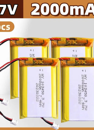 🐰 103450 3.7V 2000mAh Batteria ricaricabile ai polimeri di litio PH 2.0mm Spina a 2 pin per fotocamera Navigatore GPS Capacità MP5 - riparo82