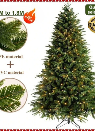 Albero di Natale artificiale PE misto crittografato con luci a LED Albero di Natale di alta qualità 1,2 m-1,8 m Decorazioni natalizie per Capodanno