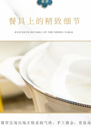 Fai da te 1 PC Jingdezhen piatti a ciotola di fascia alta, stoviglie combinate senza ceramica - riparo82