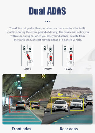 Double Recording Front And Rear Camera Full HD 170° Wide Angle Dash Cam for Android Multimedia ADAS Car DVR USB TF Card 32G 64G - Riparo82