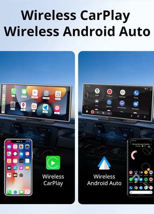 11.26 inch IPS Touch Screen Multimedia Video Player Portable 4K DVR Wireless CarPlay/Android Auto Dual Lens Driving Recorder - Riparo82