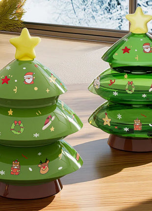 3 strati Natale Creativo Forma dell'albero di Natale Caramelle Snack Noci Frutta secca Piatto di plastica Snack Piatti Ciotola Vassoio per la colazione a h - riparo82