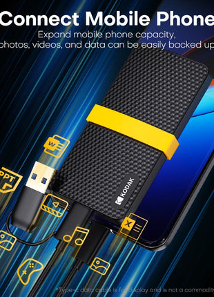 KODAK X200 SSD portatile 1TB Type-C USB3.1 disco rigido esterno 512GB 256GB per laptop Smartphone PC