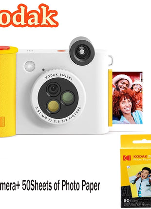Stampante fotografica portatile Kodak Smile + Instnt Fotocamera Foto e macchina da stampa integrata aggiunge regalo per festival di carta fotografica Kodak Zink