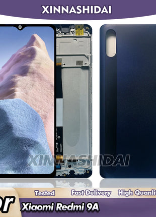 AAA + TFT LCD Per Redmi 9A/9C Display Touch Screen Digitizer Parti di Montaggio Per Xiaomi M2006C3MG Con Telaio e Copertura Della Batteria - riparo82
