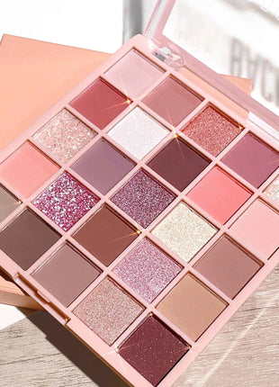 25 Color Eyeshadow Palette, Multi-Color Pearlescent Matte Glitter, Brown Rose Red Eyeshadow Palette, Everyday Makeup Eyeshadow