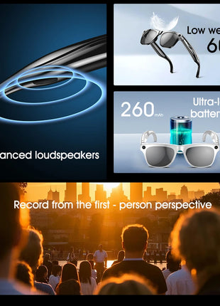 Xiaomi 4k Hd Ai Smart Glasses Camera Wearable Mini Camera Bluetooth Call Voice Assistant Control Smart Sports Camera Glasses - Riparo82