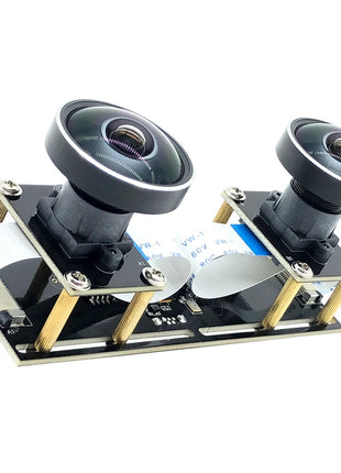 Dual Lens 360° Panoramic Fisheye Binocular Synchronization Stereo 1080P Webcam 5MP USB Camera Module For 3D VR Virtual Reality - Riparo82
