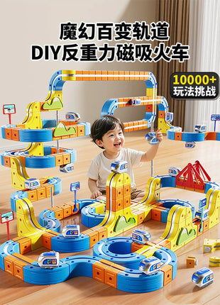 Set di treni magnetici Piste da costruzione versatili trasformabili Giocattoli magnetici Treno Regali per auto ferroviarie non remote fai-da-te per bambini - riparo82