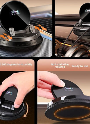 Electric Auto Scaling Car Mobile Phone Holder Mount Car Cell Phone Support For Car, 360° Rotatable Dashboard With Touch Button - Riparo82