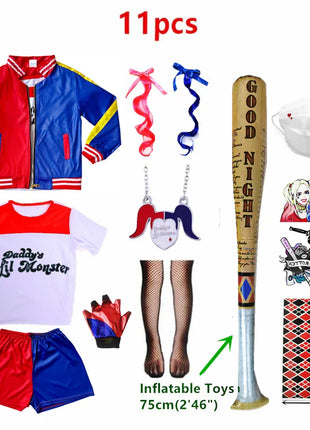 Costume Harley Quinn Carnevale 2026 - Set Completo Bambine con Giacca e Pantaloni