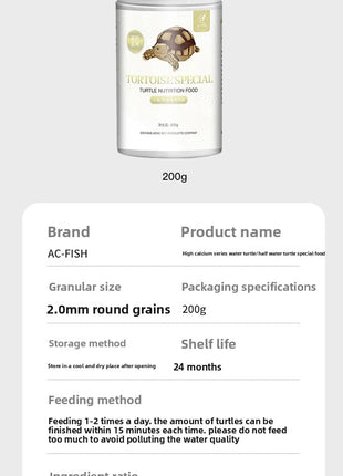 AC-Fish Turtle Food-High Calcium&Protein Formula for Pet Turtles (Red-Eared Slider,Snapping,Box Turtle)-Aquatic&Land Turtle Diet - Riparo82