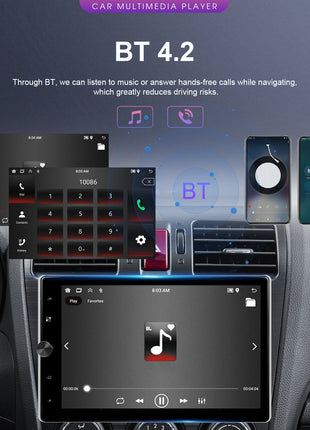 Podofo 10.4" Vertical Rotatable Screen Android Car Radio 1 Din 2+64G Wireless Carplay Android Auto GPS 1Din Multimedia Autoradio - Riparo82