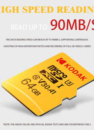 3 pezzi Kodak SD Card 128GB SD/TF Flash Card Mini schede SD con adattatore SD gratuito Scheda di memoria Flash Class10 V30 U3 per fotocamera portatile