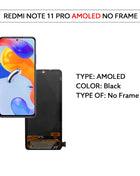 Schermo LCD per Xiaomi Redmi Note 11 Pro 4G 5G Touch Screen Digitizer Assembly 2201116 TG 2201116 TI 21091116 I 2201116 SG - riparo82