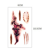 10pcs Halloween Bloody Wound Tattoo Stickers Trick Scary Waterproof Temporary Tattoo DIY Fake Tattoo Halloween Party Decoration - Riparo82