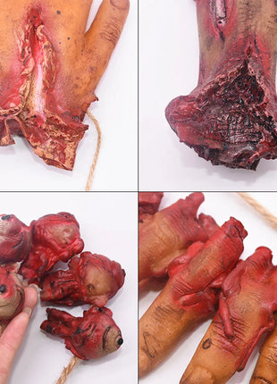 Halloween Horror Hanging Pendant Fake Dead Mouse Bat Broken Hand Feet Halloween Party Home Haunted House Scary Decoration Props - Riparo82