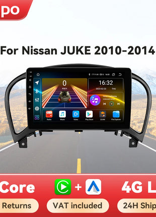 Hizpo Car Radio For Nissan Juke YF15 2010 - 2014 Carplay 4G Multimedia Video Player GPS Autoradio AI Voice 2 Din Android Auto BT - Riparo82