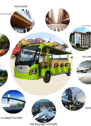 New solar power factory customized electric sightseeing tour bus, park, amusement park, airport and scenic area shuttle bus - Riparo82