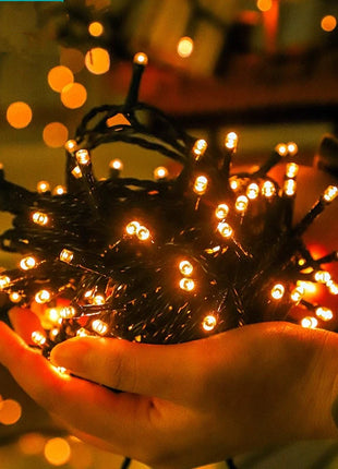 20M/Rotolo 200LED Esterno LED String Fata Luce Impermeabile Cavo Nero Spina UE Ghirlanda Lampada Natale Patio Decorazione del Giardino illuminazione - riparo82