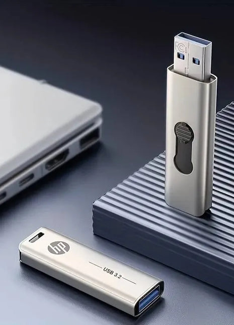 Chiavetta USB HP 3.2 32GB 64GB stick ad alta velocità memoria esterna Pen Drive in metallo personalità creativa musica per auto