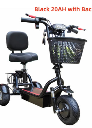 Foldable Electric Tricycle Scooter For 2 Person Elderly Adults Women Mini 3 Wheel Mobility Scooter For Adults Electric - Riparo82