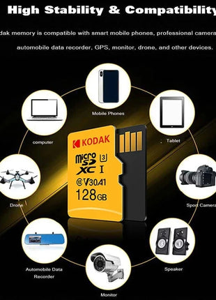 KODAK Micro SD Card Driving Recorder scheda di memoria da 64GB per telefono cellulare PC auricolare altoparlante HD Camera