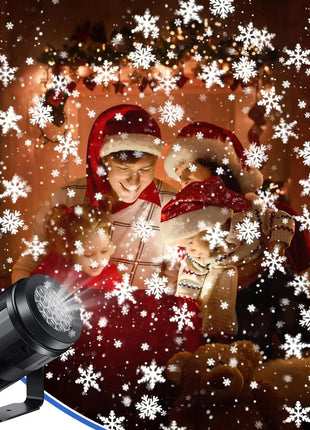 Grandi luci per proiettori con fiocchi di neve Decorazioni natalizie a LED Lampada da palco rotante 2025 Decorazione natalizia per feste di Capodanno