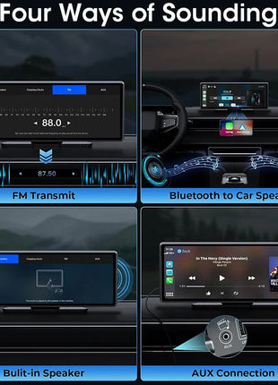 11.26 inch Dash Cam Car DVR 4K Camera Wireless Carplay Android Auto Touch Screen Dual Len Video Recorder Dashboard BT FM AUX GPS - Riparo82