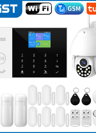 PGST Residential Tuya Smart Gsm Wifi Alarm System for Home Wireless Security Alarm House Smart Life App Control work with ALexa - Riparo82