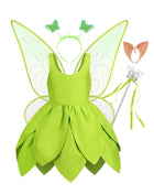 Costume Trilly Campanellino Carnevale 2026 - Abito Fata Verde Bambina