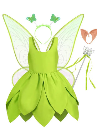 Costume Trilly Campanellino Carnevale 2026 - Abito Fata Verde Bambina