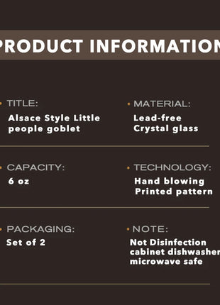 Calice per piccole persone in stile Alsace Bicchieri da vino Decorazioni per la casa Bicchiere da vino adatto per compleanni, Natale e regali di nozze 6 (fl.oz) - riparo82