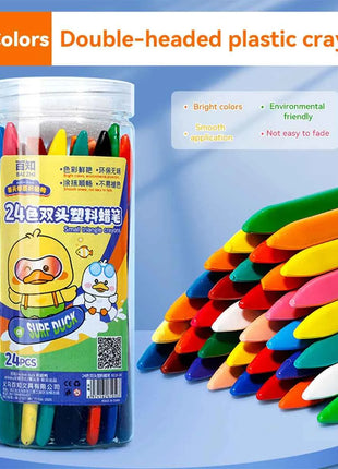 12-36 Color Kawaii Double-headed Triangle Crayon Children's Oil Painting Sticks Safe and Harmless Early Art Educational Supplies