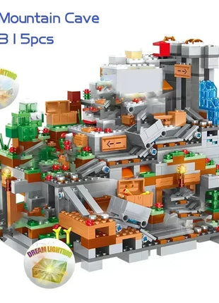The Cave Village Mine Farm TreeHouse Deep Dark Battle Construccie Building Block Modello Giocattoli Fai da te per bambini Regalo di Natale