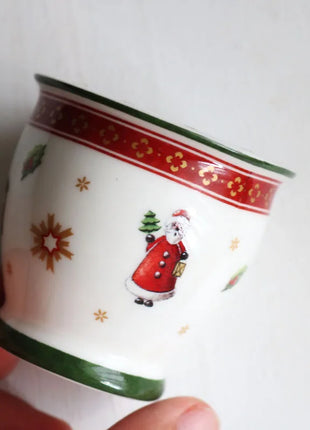 Tesoro tedesco Porcellana dura Giocattolo natalizio Joy Piatto piano multi-angolo Tazza di Natale Piattino Ciotola Candeliere - riparo82