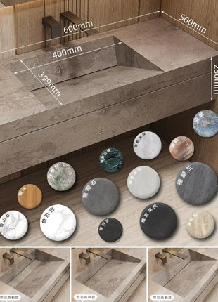 Set da toeletta in pietra senza cuciture, mobiletto da bagno con lavabo monopezzo, lavabo singolo e doppio, resistente alle macchie e durevole, personalizzabile
