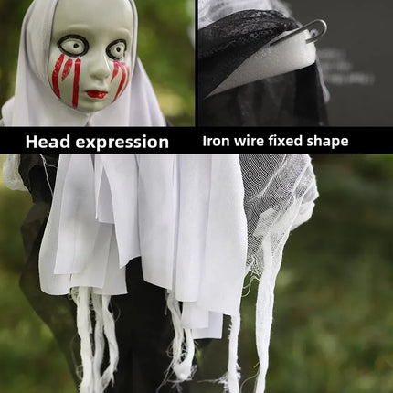 Halloween Outdoor Decoration Skull Gauze Hanging Ghost Skull Pendant Bar Haunted House Secret Room Scene Layout Horror Props