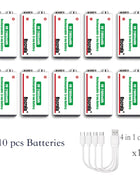 Batteria ricaricabile agli ioni di litio da 9 V a lunga durata 21800 mWh ad alta capacità per pedale rilevatore di fumo per microfono per chitarra con cavo - riparo82