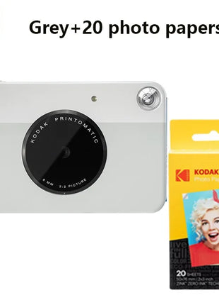 KODAK Fotocamera digitale con stampa istantanea Printomatic ZINK Stampa senza inchiostro Stampa su carta fotografica a colori Flash Set di pellicole 20/40 opzionale
