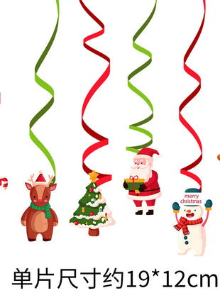 Stoviglie usa e getta a tema natalizio Piatti di carta rosso verde Tazze Tovaglioli Tovaglia Forniture per decorazioni per feste di buon Natale - riparo82