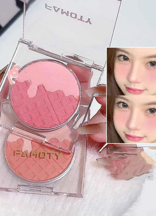 Monochrome Blush Palette, Powder Palette Multi-Colored Blush Powder Blushing Rose, Matte, Bold, Lightweight, Blends Easily