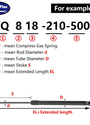 1PC 100N 300/350/380/400/450/500/550/600mm Universale Ammortizzatore A Gas Ascensore Supporto Cofano Auto Tronco Coperchio Supporto Ascensore Puntone RV di Ricambio