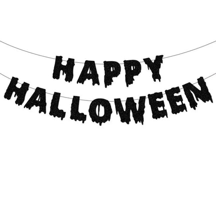 Halloween Theme Disposable Tableware Paper Plates Cups Straws Tablecloth Banner Spiral Cake Topper Happy Halloween Party Decor